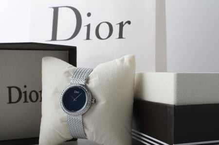 ساعة ديور سلفر بمينا ازرق