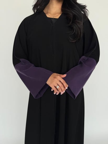 عباية حرير مغسول كريب نص كلوش