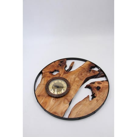 ساعة حائط خشبية مقاس 61سم