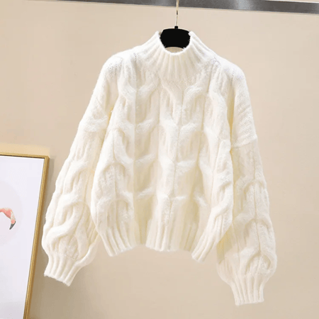 فضفاض محبوك سترة المرأة ضوء اسطوانة كم كسول نمط الخريف الشتاء الملابس واسعة سميكة التطريز سترة