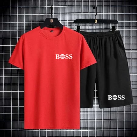 طقم بدلة رياضية سوداء للرجال مكون من قطعتين ، ملابس الشارع الهيب هوب ، ملابس رياضية للجري ، تي شيرت وشورت غير رسمي ، الصيف ،