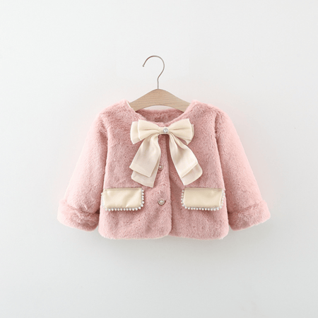 معاطف فرو صناعي للفتيات حديثي الولادة ، ملابس خارجية مخملية للرضع  ، سترات ، ملابس شتوية ، خريف