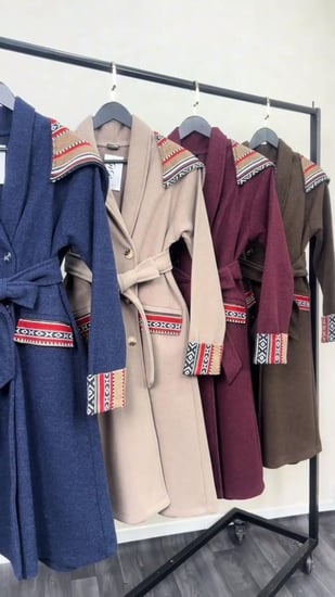 جاكيت شتوي طويل مع سدو