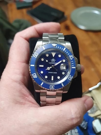 ساعة رولكس لون أزرق من ADDIESDIVE