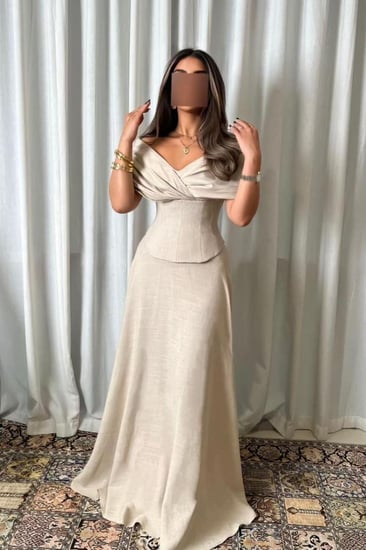 فستان انيق مخصر خامة سي واي