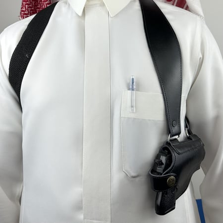 محزم مسدس ربع جلد سنقل لون اسود