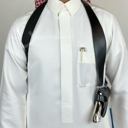 محزم مسدس أبو محالة جلد سنقل لون اسود