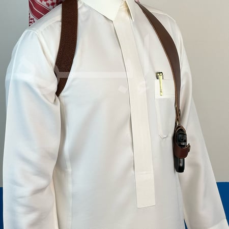 محزم مسدس ربع جلد سنقل لون بني