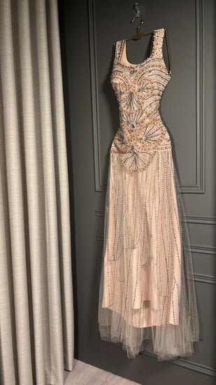 فستان سهرة تطريز كامل