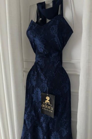 فستان ناعم دانتيل نيلي