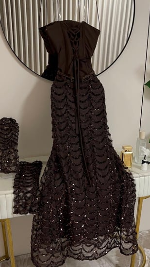 فستان سهرة بني باربي