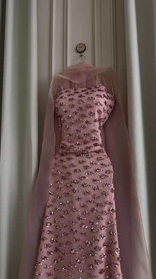 فستان سهرة خرز كامل