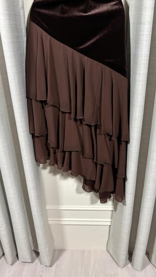 فستان سهرة قصير بني