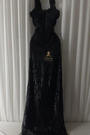 فستان سهره اسود طويل