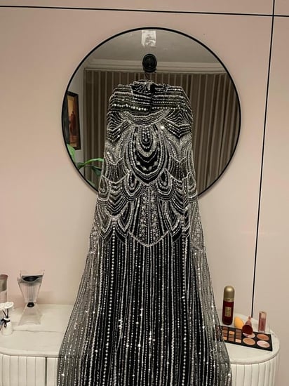 فستان سهرة فخم تطريز كامل