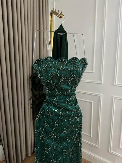 فستان سهره اخضر