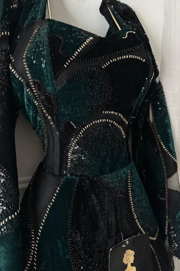 فستان سهره اسود فصوص