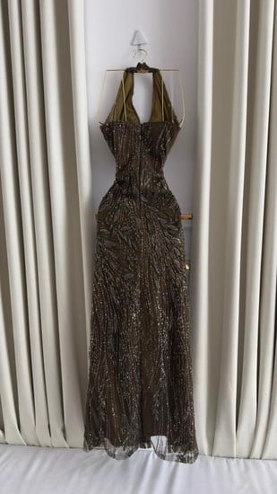 فستان سهرة تطريز كامل