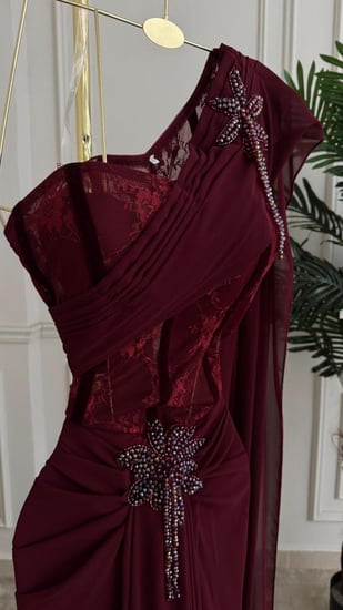 فستان سهره برغندي