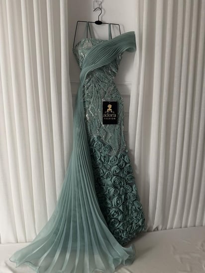 فستان سهره تفاحي طويل