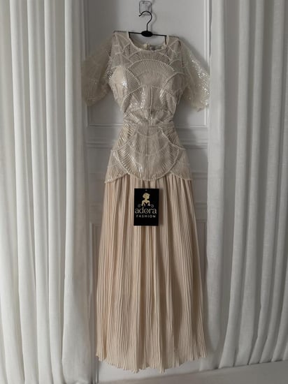 فستان سهره بيج ناعم