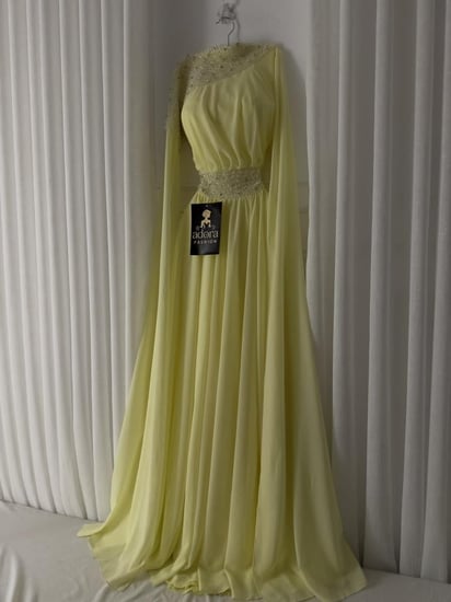 فستان سهره ليموني