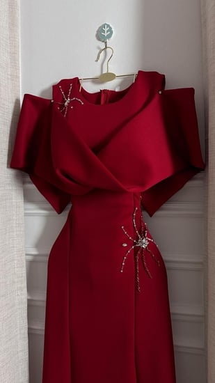 فستان سهره احمر ناعم