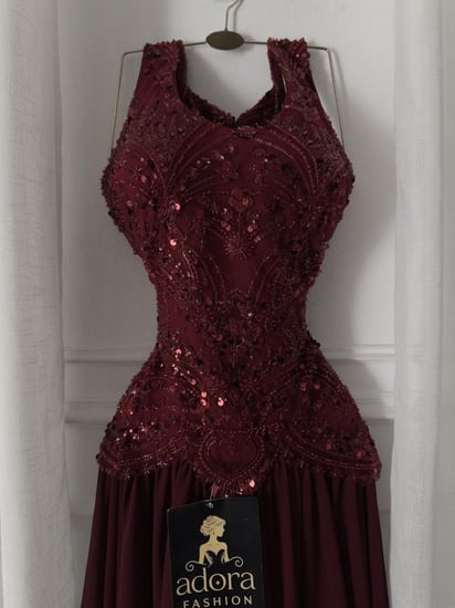 فستان سهرة عودي صدرية جورجيت