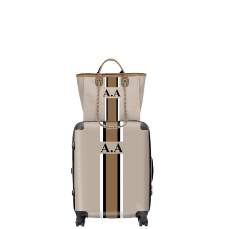 طقم شنطة يد M + شنطة سفر S ( تخصيص الحروف )