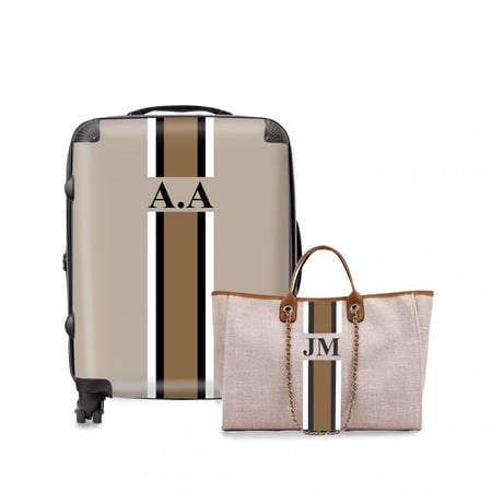 طقم شنطة يد L + شنطة سفر S ( تخصيص الحروف )