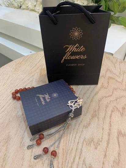 مسبحه  احجار يوناني فاخر كتابه الاسم حسب الطلب