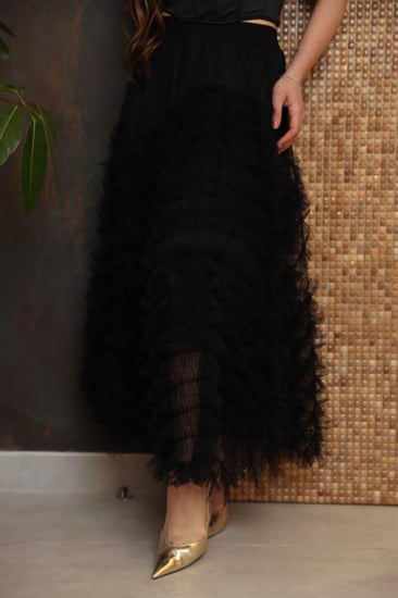 تنورة مزينه بكشكشه Black ~
