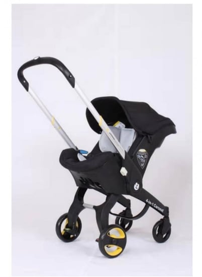 عربية كارسيت لون أسود ( كرسي سيارة + عربية)