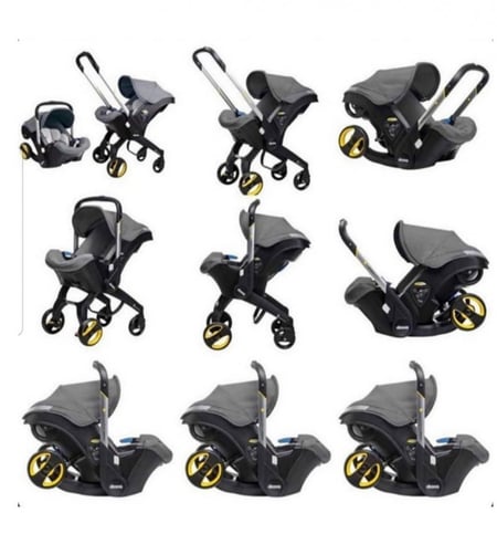 عربية كارسيت لون أسود ( كرسي سيارة + عربية)