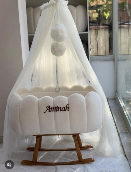 سرير استقبال مواليد ب الاسم تصميم تركي فاخر