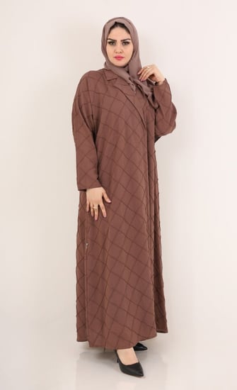 عباية مربعات لينن زينة