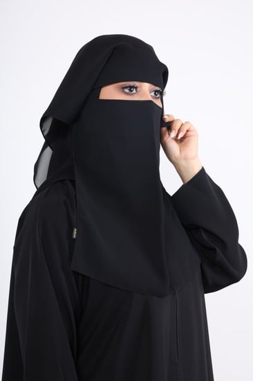 نقاب كويتي مطاط ربطة سادة