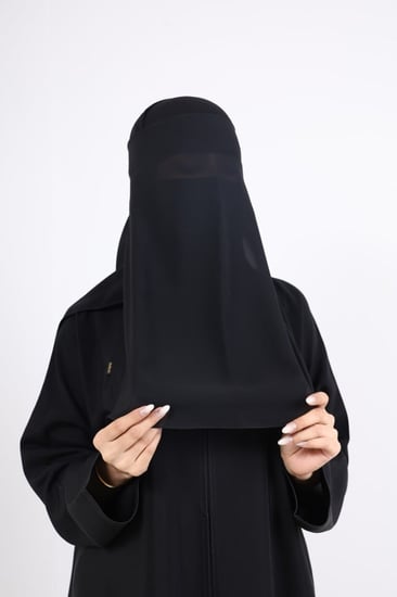 نقاب كويتي مطاط ربطة سادة