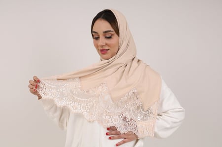 طرحة قطن تركيبات دانتيل