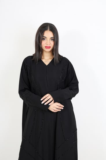 عباية صالونا نيروز تطريز يدوي مع خرز كامل العباية