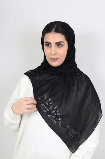 طرحة أمواج داليا تطريز يدوي مع سواروفسكي