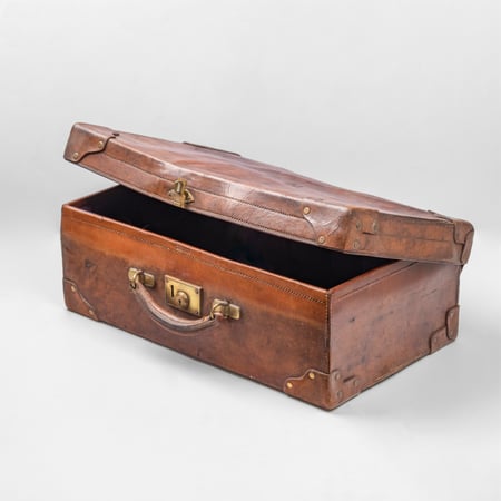 حقيبة فاخرة قديمة الجلد الطبيعي MDH