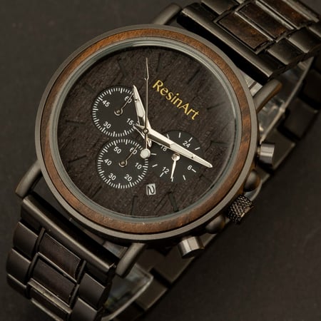 ساعة رجالية كلاسيكية من خشب الابنوس