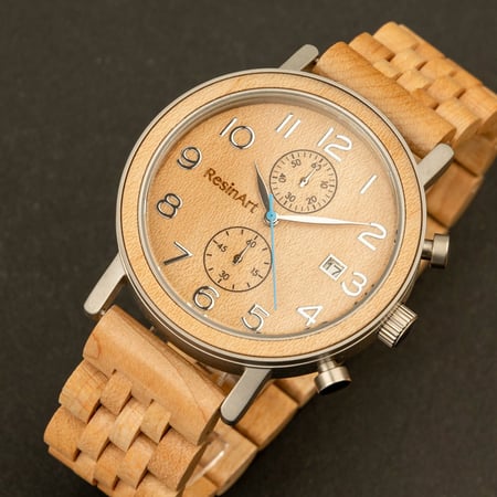 ساعة رجالية كلاسيكية من خشب القيقب