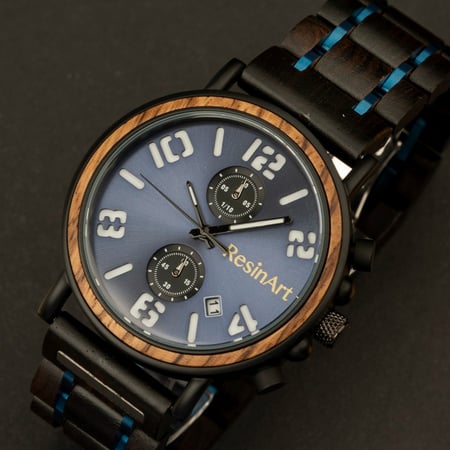 ساعة رجالية فاخرة خشبية مصنوعة يدويًا