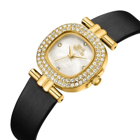 ساعة نسائية من لادون بلون ذهبي سير أسود