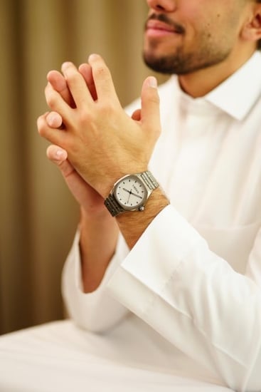 ساعة رجالية ستيل  لون فضي من لادون
