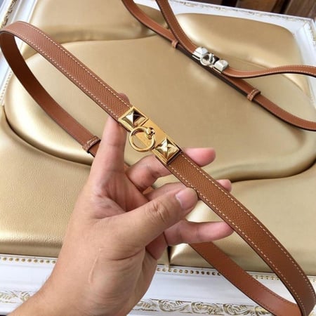 حزام هيرميس بني فاخر مع ستراس دهبي