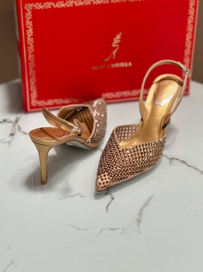 صندل كعب عالي رينيه كافيلا فينيزيا لون برونزي