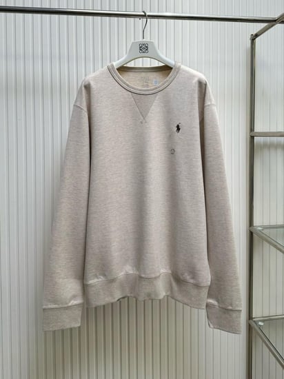 سويتشيرت  رالف لورين بلون بيج بلوزة رجالي أكمام طويلة وياقة دائرية